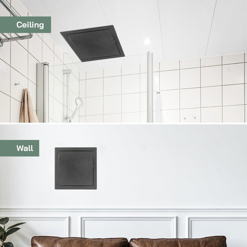 Vent Systems 8'' x 8'' Inch Anthracite Metal Access Panel with Click Function - Easy Access Doors - Access Panel for Drywall, Wall, Electrical and Plumbing Service Door - Image 3
